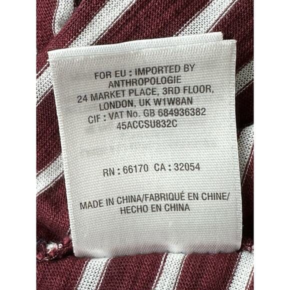 Meadow Rue Anthropologie Top Womens Small Cassia Stripe Red Lace Split Back Boho - Picture 9 of 9